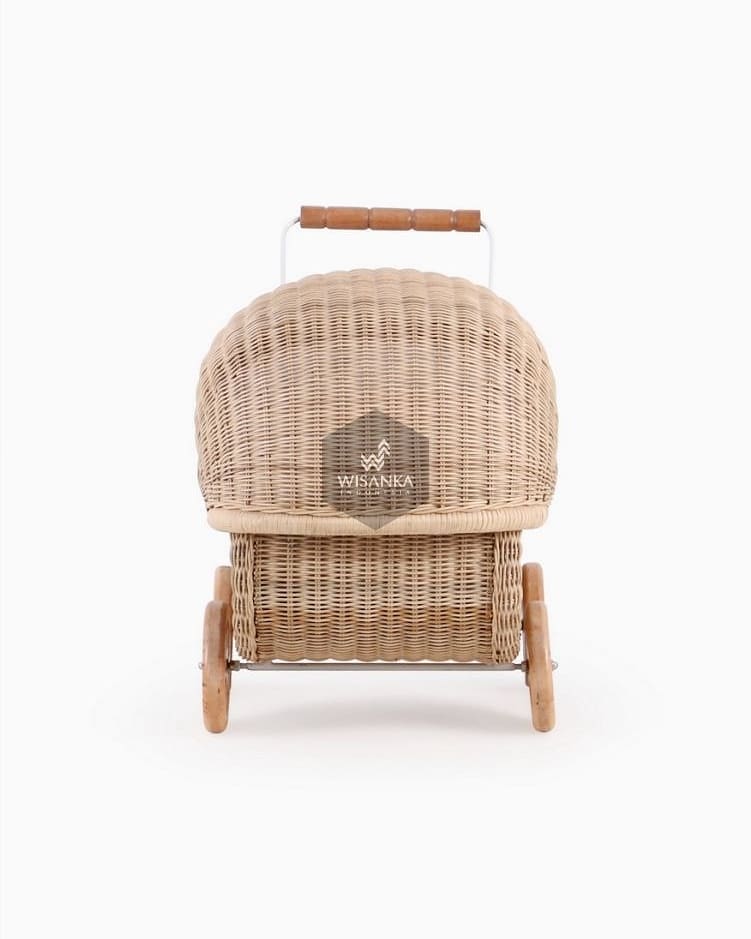 rattan doll pram